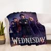 1pc Wednesday Outdoor Blanket Lightweight Flannel, Soft & Warm, All-Season Use for Sofa, Outdoor, Camping, Living Room, Office057