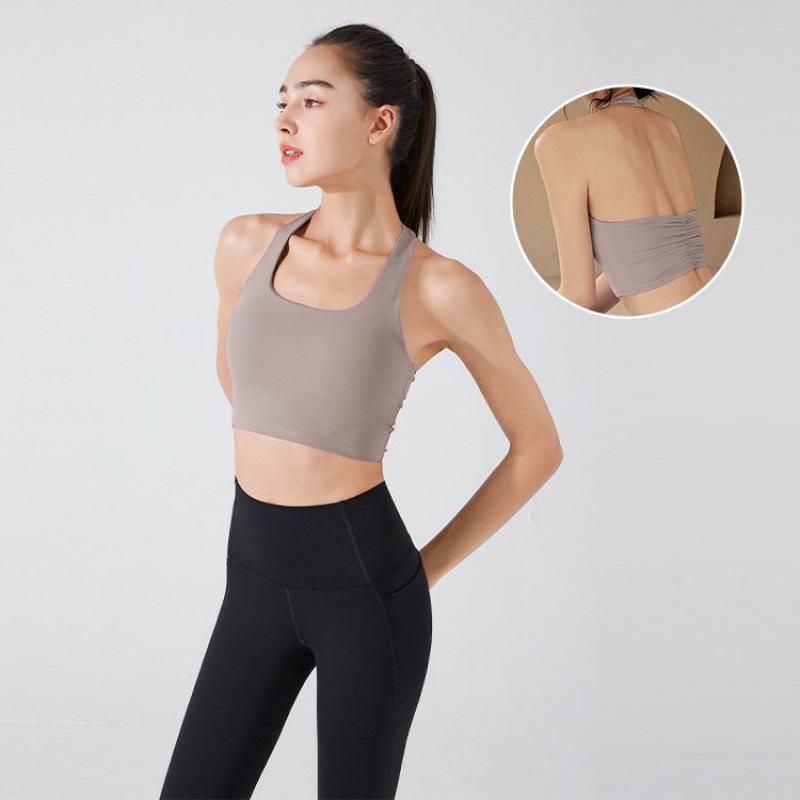 Running Sports Underwear Women's Summer with Chest Pads, Beautiful Back, Shock-proof Neck Yoga Clothes, Pilates Bra, Fitness Vest