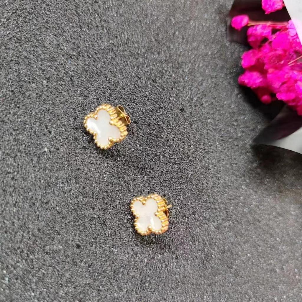 Mode Vier-Leaf Clover frauen Ohrringe Titan Stahl Ohrringe Edelstahl Ohrringe Tun Nicht Verlieren Farbe Personalisierte Ohrringe
