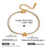 Classic Fashion Style 18K Gold Plated Stainless Steel White Rhinestone Chain Tennis Letter Bracelets for Women Daily Wear