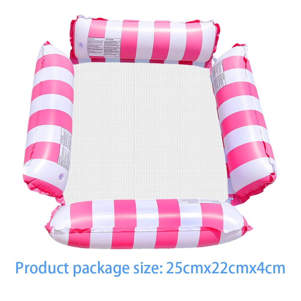 Foldable Floating Water Hammock Float Lounger Inflatable Pool Mat Floating Recliner Bed Swimming Air Mattress Pool Accessories