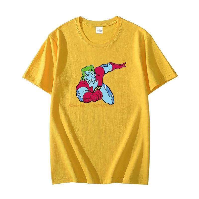 Summer Unisexs Tshirt Captain Planet Cartoon 90s Top Anime Cotton Graphic T Shirts Oversized T Shirt For Unisex Oneck Tshirt