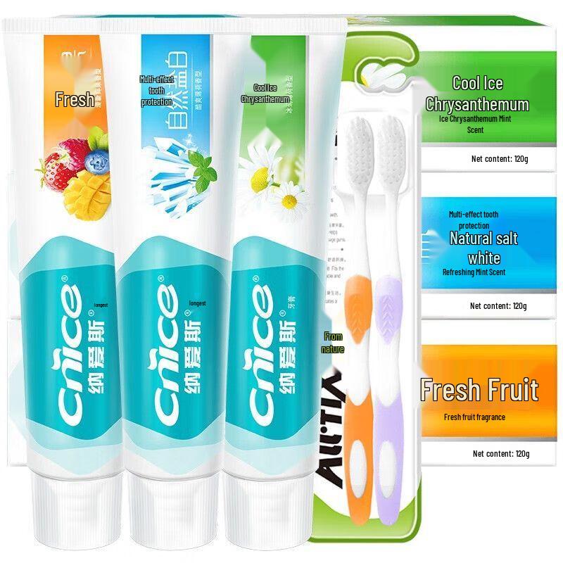 Naice Fresh Fruit & Cool Ice Chrysanthemum Toothpaste Set