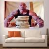 The Rock Pfannkuchen Meme Wandteppich Lustiger Popkultur Druck Polyester Wandbehang für Wohnzimmer Virales Meme und Comedy Heimdeko