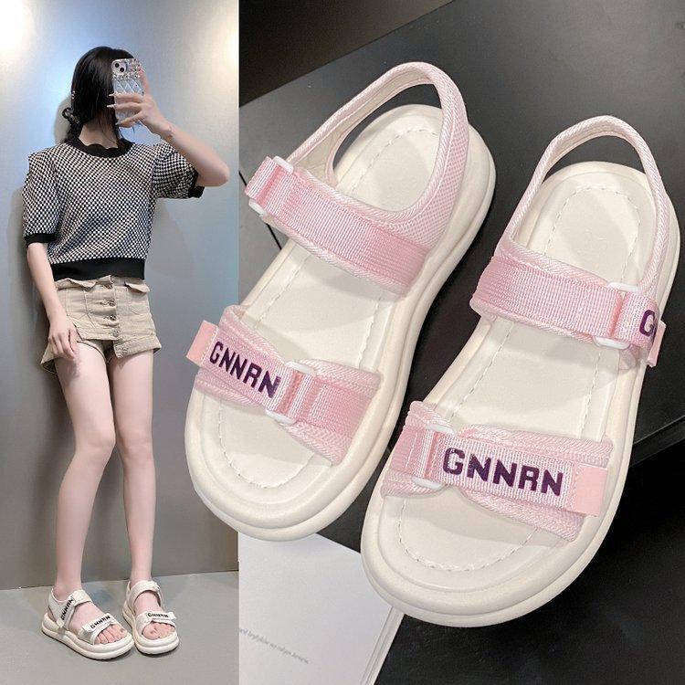 Internet celebrities Velcro sports sandals women's summer 2025 new platform casual roman beach shoes student ins super fire