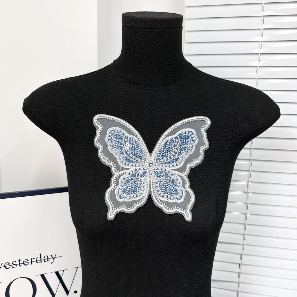 Butterfly Embroidery Cloth Sticker, Children'S Princess Dress, Dress Back Cloth Lace Accessories, Clothing Patch Accessories