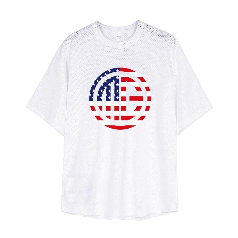 Muscleguys Zomer Hardlooptops voor heren Dunne holle buitensport Casual T-shirt Bodybuilding Polyester korte mouwen XXL wit