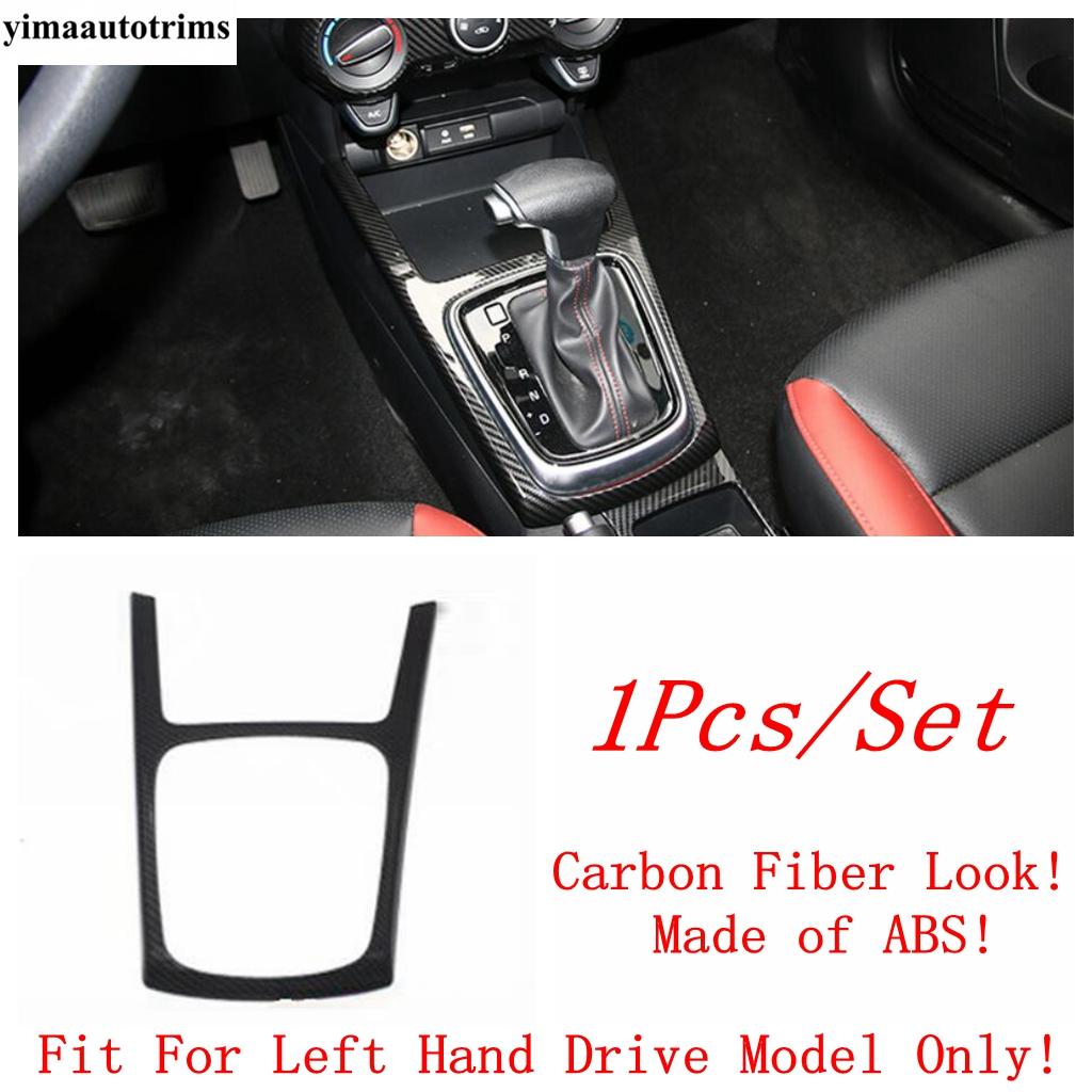 Gearbox Water Cup Holder Window Lift Button AC Vent Outlet Cover Trim Carbon Fiber Accessories For Kia Rio 4 X-line 2017 -