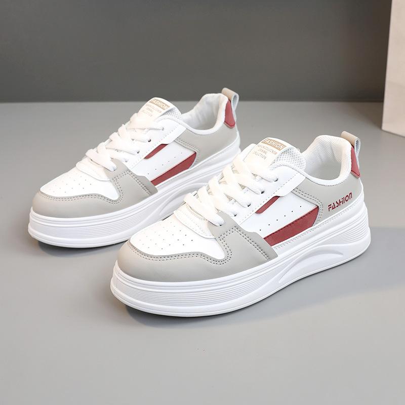 [Customized] G2-1 new 2025 spring and summer breathable little white shoes board shoes women's color matching trend thick sole increase flow