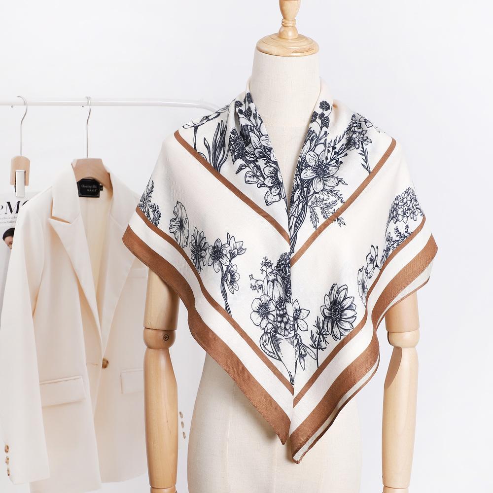 Wiosenno-letni satynowy długi szalik dla kobiet, szal z filtrem przeciwsłonecznym, modna scena piękna, satynowy długi szalik, uniwersalny szalik podróżny