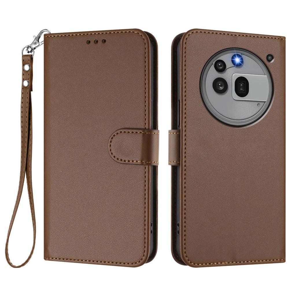 For Nothing Phone (3a) Pro Leather Case Wallet Stand Phone Cover with Wrist Strap