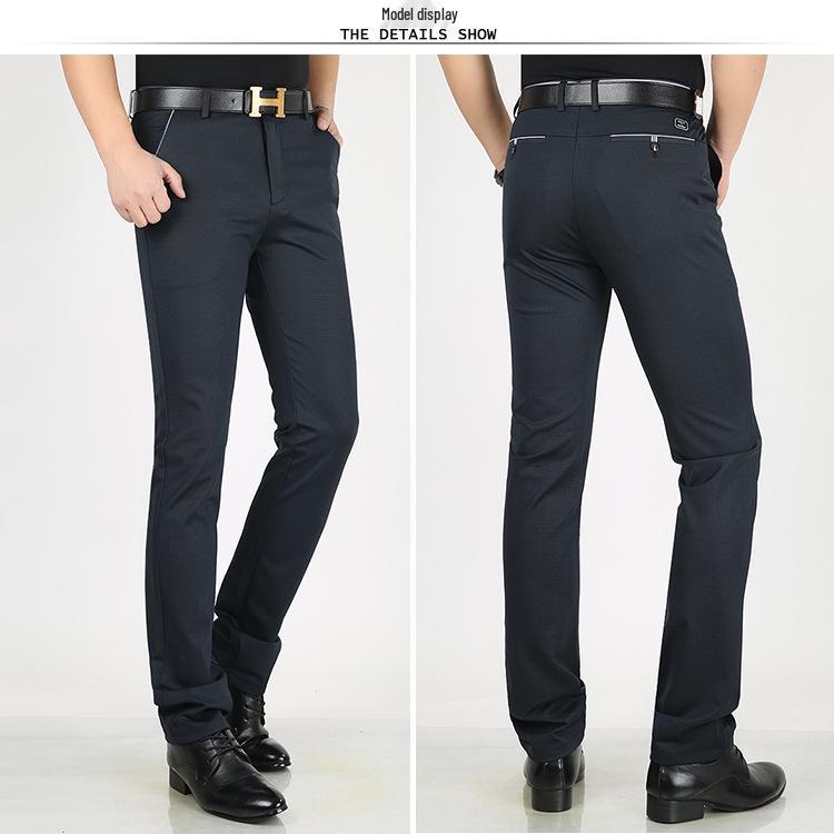 Men's Autumn Slim Fit Korean Style Black Business Casual Trousers