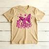 Hope Floral Butterfly Pink Ribbon Graphicunisex Summer Cotton T Shirt Breast Cancer Positive Short Sleeve Casual Top