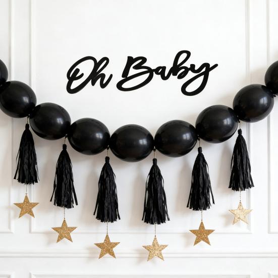 1 Sada Oh Baby Nápis Dřevěné Písmeno Domov Obývací Pokoj Ložnice Nástěnná Dekorace Baby Shower Neutrální Odhalení Pohlaví Narozeninová Oslava Pozadí Dekor