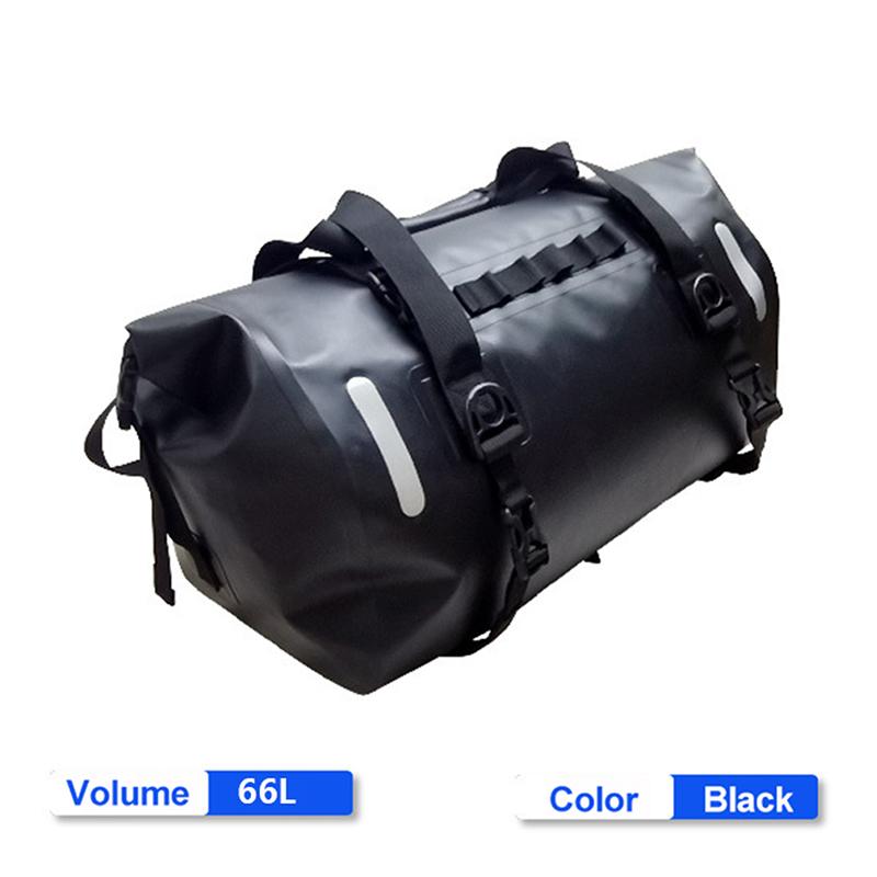 48L& 66L Motorcycle Bag Waterproof Reflective Tail Duffle Bag Skiing Hiking Camping Boating Riding Fishing Outdoor Luggage