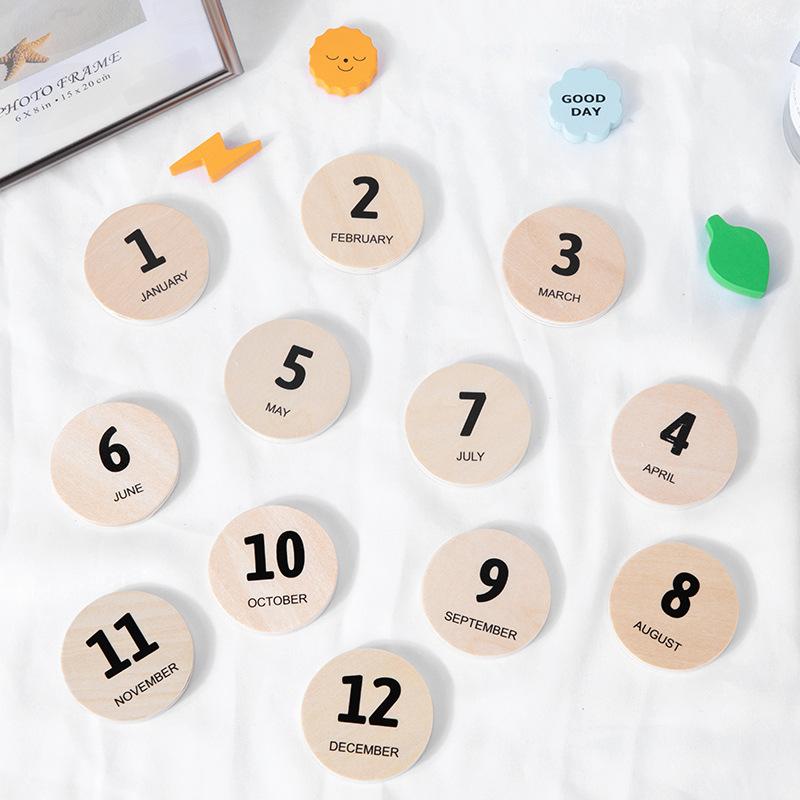 New Wooden Children's Early Education Cognitive Record Pendant Fun Calendar Display Puzzle Children's Room Ornament