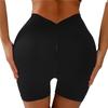 Bel Derin V Dar Krep Pantolon Kadın Dikişsiz Hızlı Kuruyan Spor Kalça Yoga Şortu Üç Nokta Fitness Pantolonu