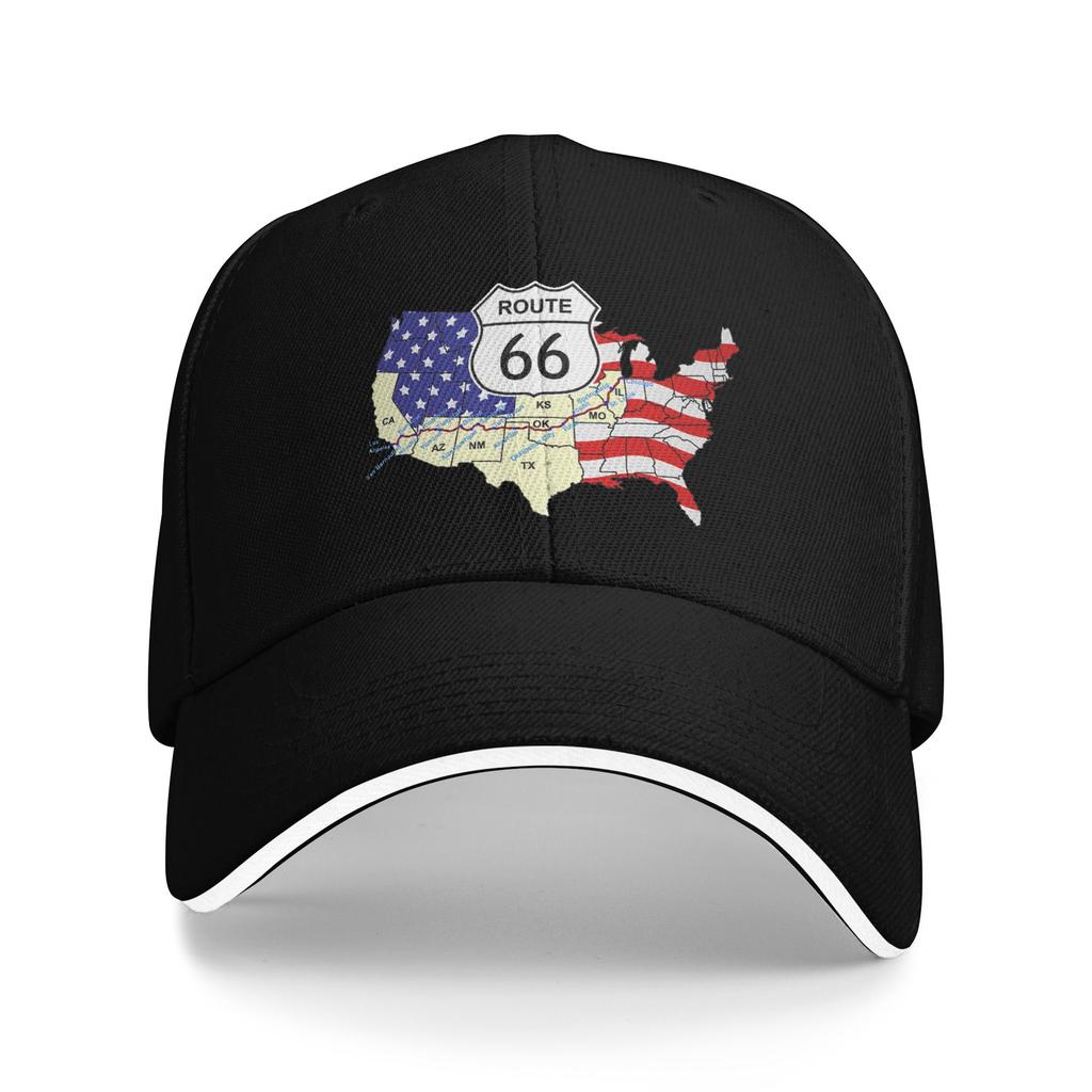 Personalized Americas Highway Route 66 Baseball Cap Hip Hop WoUnisex Unisexs Adjustable  Dad Hat Summer Snapback Caps