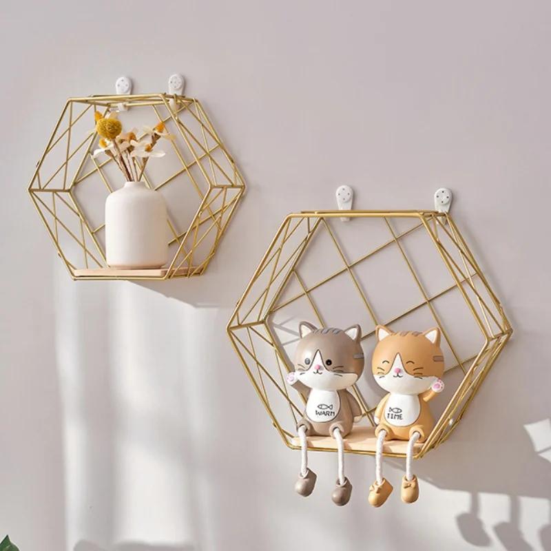 3PCS Iron Shelf Plant Stand Bookshelf Living Room Display Shelf Wall Organizer Storage Rack Display Cabinet Home Furniture