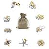 9/20PCS per Set Metal Puzzle Logic Mind Brain Teasers Rings Lock Baffling Game Gift for Adults Children