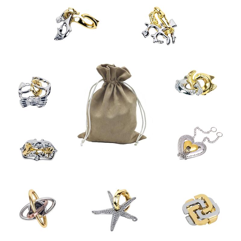 

9/20Pcs Per Set Metal Puzzle Logic Mind Brain Teasers Rings Lock Baffling Game Gift For Adults Children