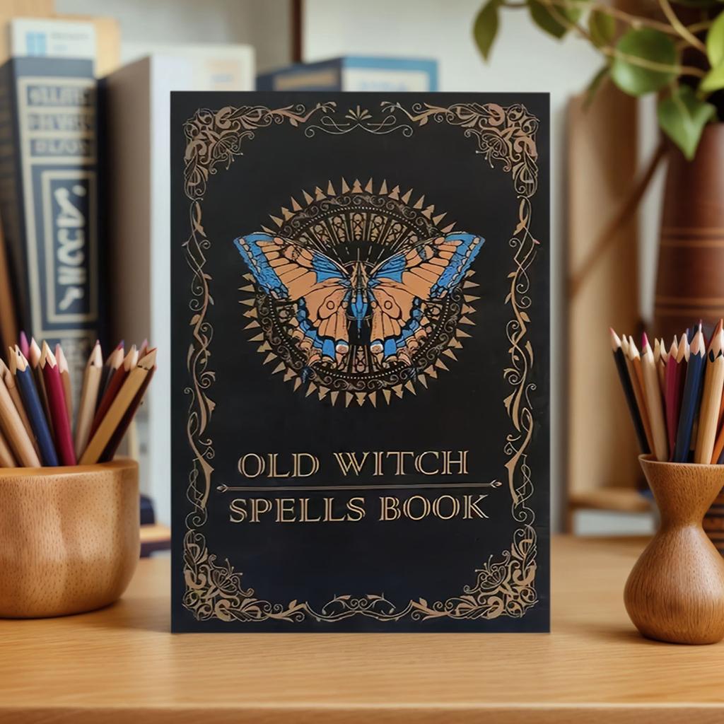 Witchcraft Spell Book Multi-Purpose Vintage Notebook Mystery Spells Journal Halloween Decor & Occult Prop