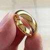 6MM Polished Stainless Steel Classic Gold Wedding Rings Gold Color Simple Women Engagement Jewelry Party Accessories For Gift