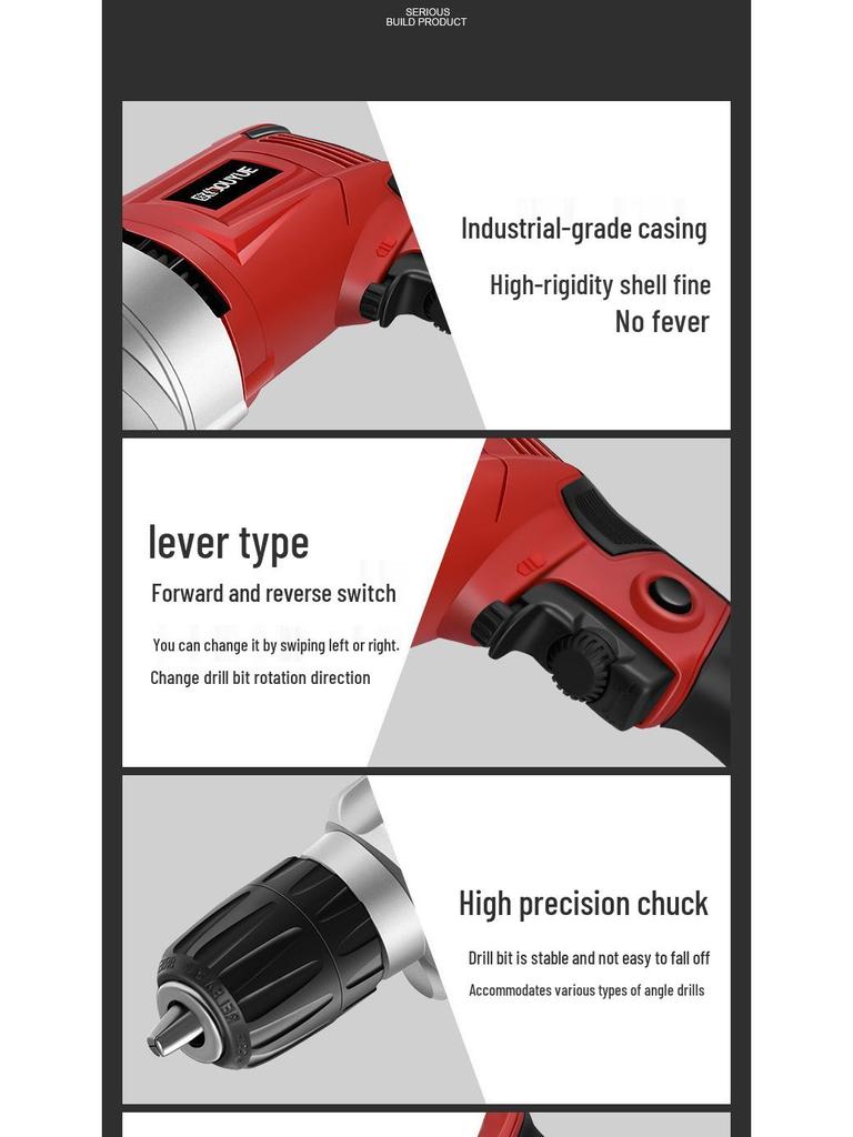 Industrial Grade High-Power Multifunctional Electric Drill with Forward/Reverse Speed Control & Screwdriver Function