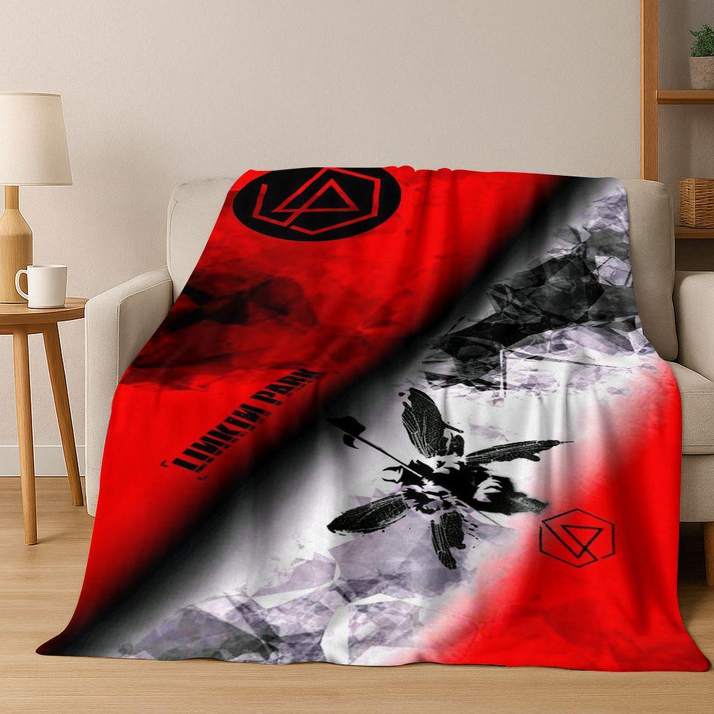 Classic L-Linkin Park Sign Rock Band Art Flannel Blanket,Cozy Soft Throw Blanket for Home Bedroom Bed Sofa Picnic Cover Gift Kid