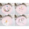 Floral Round Rug Unicorn Floor Carpet Horse Non Slip Circle Rugs Sweet Anti Slip Mat Nursery Area Rugs Pink Rug for Kid's Room