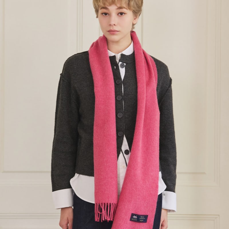 ABRAHAM MOON Merino Wool Muffler 25cm - Pink