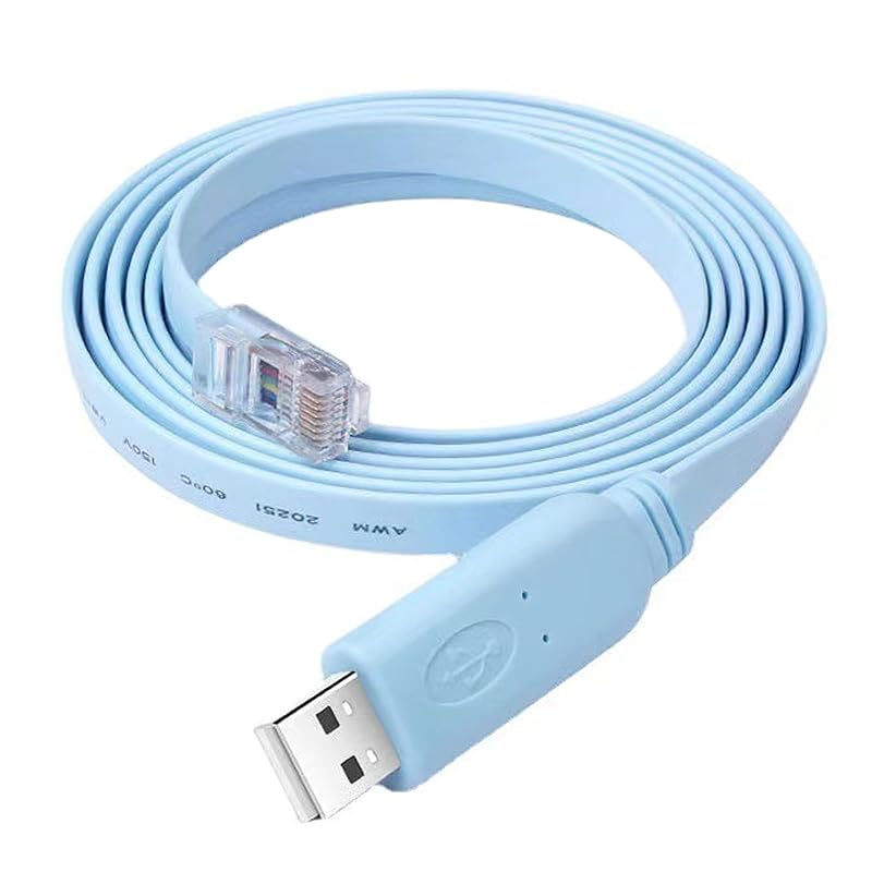 

USB to Console Cable with CH340C Chip for SH-RJ45 (CONSOLE) Router Switch 5.9FT /1.8M (light blue) [product]