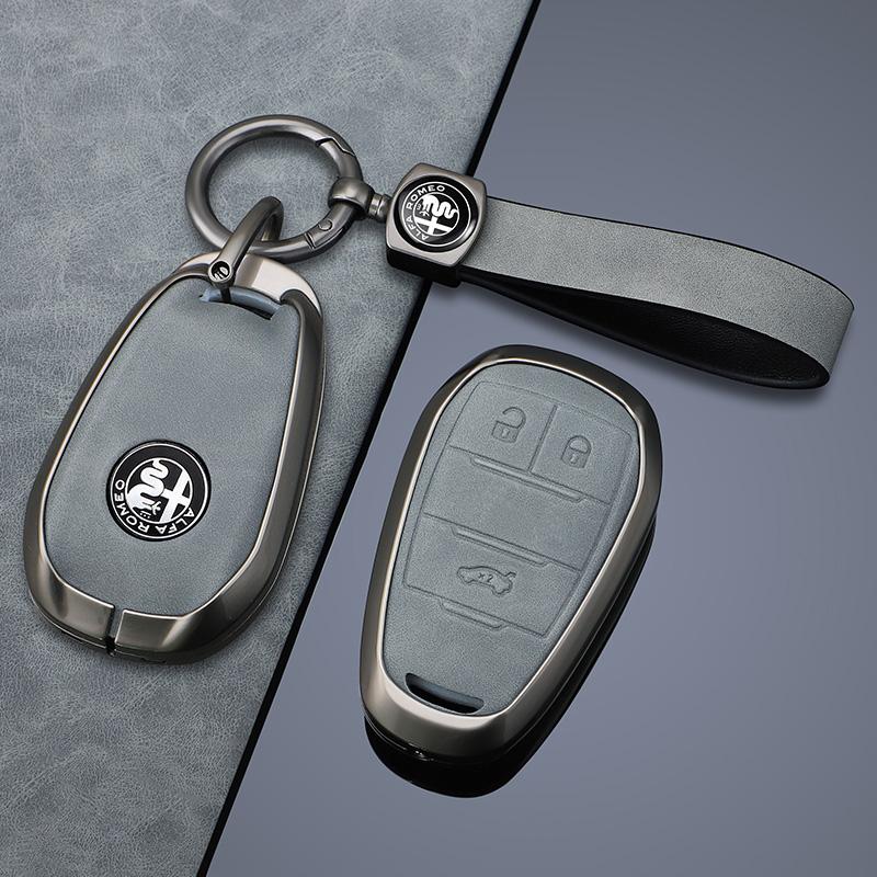 For Alfa Romeo Giulia 2015 +Stelvio 2016+ Spider Etcetera Car Key Bag Keychain Car Remote Key Case Cover Shell Protector Keyless zw4