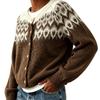 Women's Retro Knitted Cardigan Sweater Coat with Buttons Loose Fit for Fall Winter