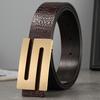 Belt Men'S Genuine Leather Buckle, First Layer Real Cowhide Inner Wear Formal Business Youth Handmade Plate Buckle Crocodile Pattern Belt Tide