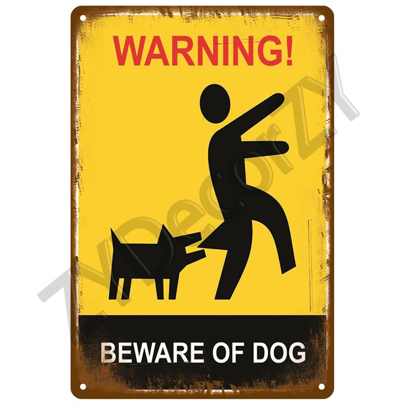 Plaque Tin Sign Plate Home Wall Decor For Bar Club Man Cave Art Warning Metal Sign Vintage Danger Beware Painting Poster Gift