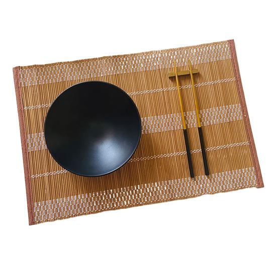 Bamboo Woven Placemat Retangle Shape Thickened Heat-Resistant Oil-Resistant Non-Slip Parties Weddings Banquets