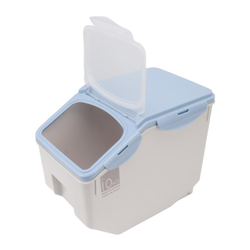 Rice Storage Container with Cup Airtight Sealed Food Grain Organizer Plastic Kitchen Supplies