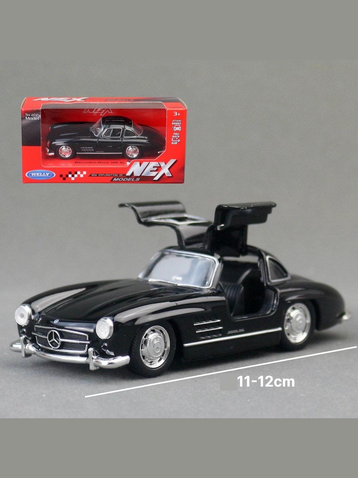 

1/36 Mercedes-Benz 300SL Toy Car For Children Welly Diecast Vehicle Miniature Pull Back Free Wheels Collection Gift For Boys чёрный