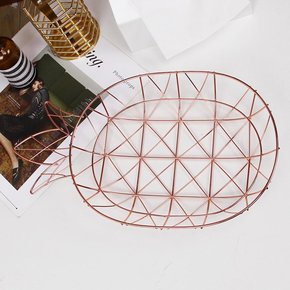 Fruit Storage Basket Iron Pineapple Shape Tray Nordic Style Dessert Snack Plate