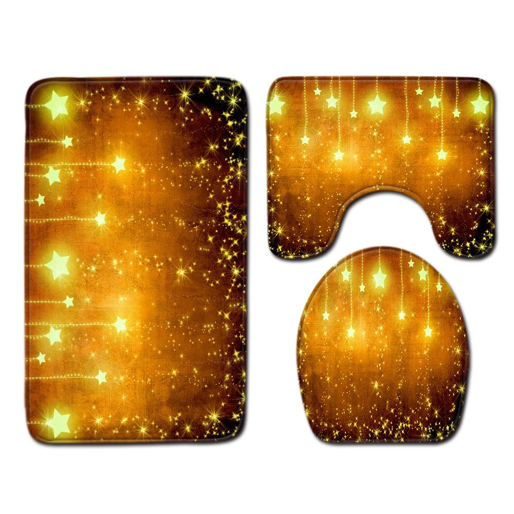 Weihnachts-Badezimmer-Bodenmatte Toilette Dreiteiliges Set