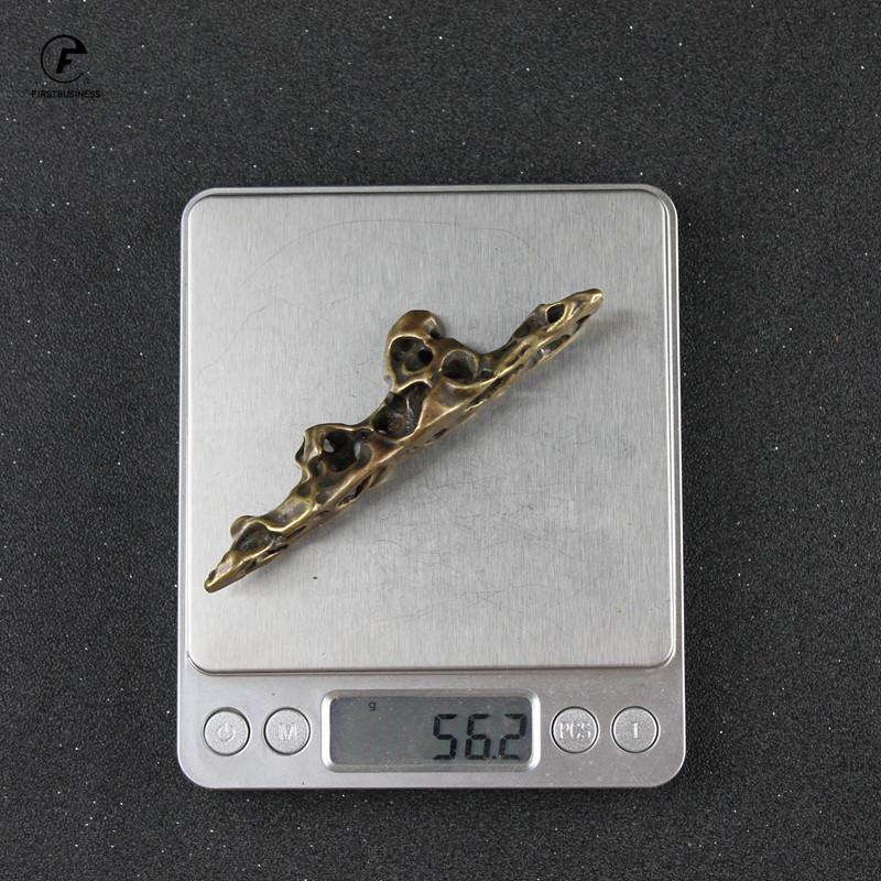 Handmade Vintage Brass Copper Strange Stone Mini Mountain Brush Pen Rack Penholder Statue Home Office Desk Decorative Ornamen