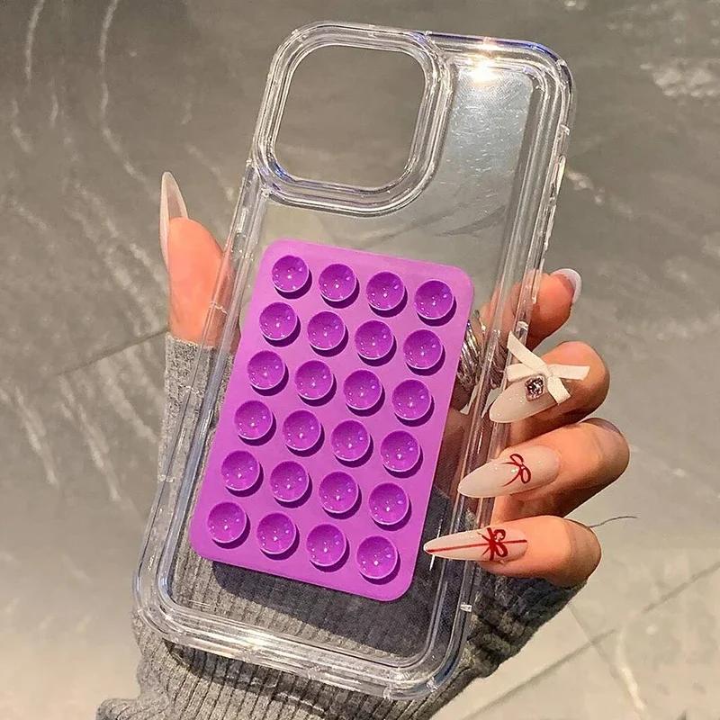 3D Suction Cup Airbag Phone Case For iPhone 17 16 15 14 13 12 11 Pro Max XR X XS 7 8 Plus SE Transparent Shockproof Bumper Cover