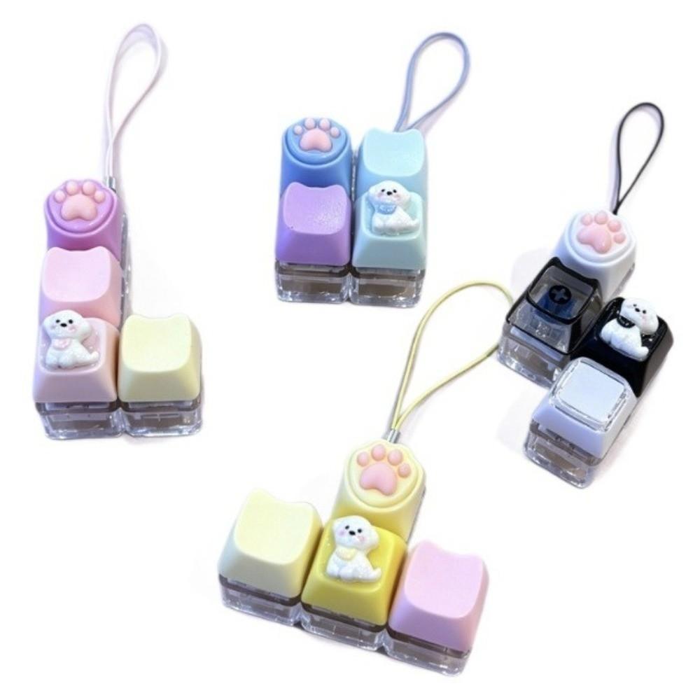 Plastic Fidget Buttons Pendant Cat Paw Fidget Clicker Keychain  Pass The Boring Time