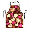 Heart Pattern Apron Chocolate Candy Design Kitchen Cooking Baking Apron For Women And Men Valentine Gift