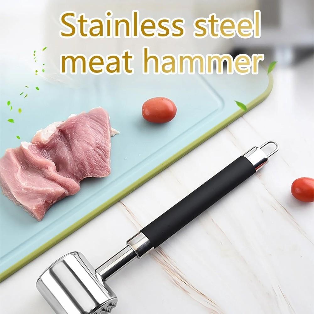 Non-slip Meat Hammer Stainless Steel Kitchen Beef Hitting Tool Steak Mallet  Steak Tenderizing