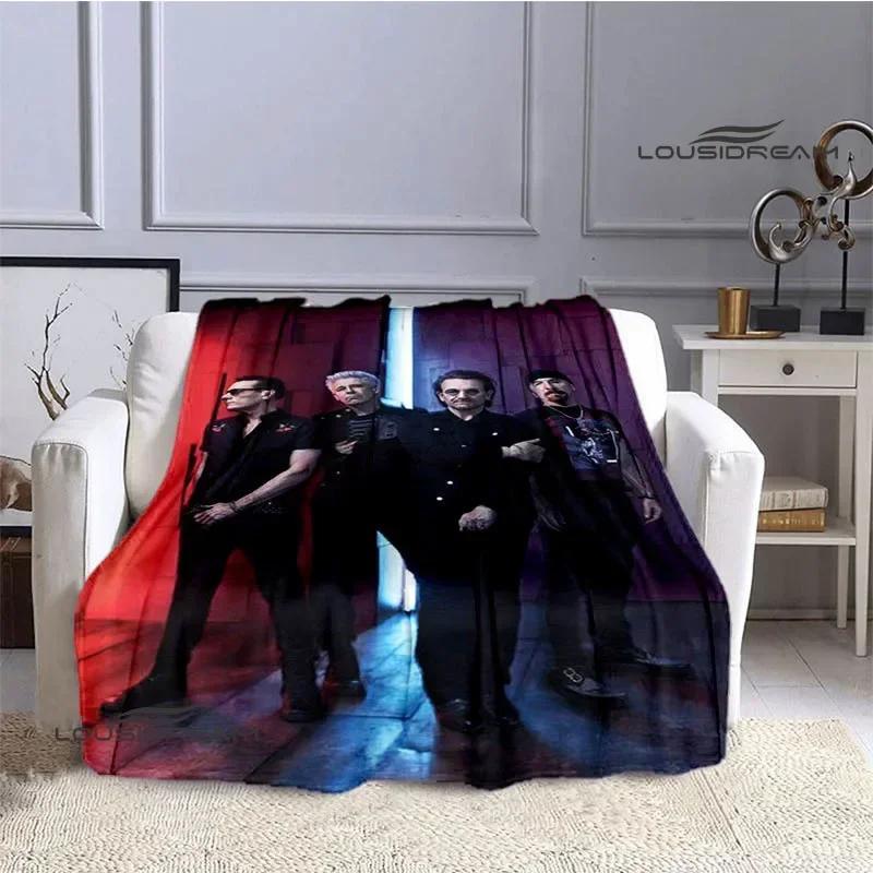 U2 Rock band retro Printed Blanket bed linings Flannel Warm Blanket Soft Comfortable Blanket Home Travel Blanket Birthday Gift