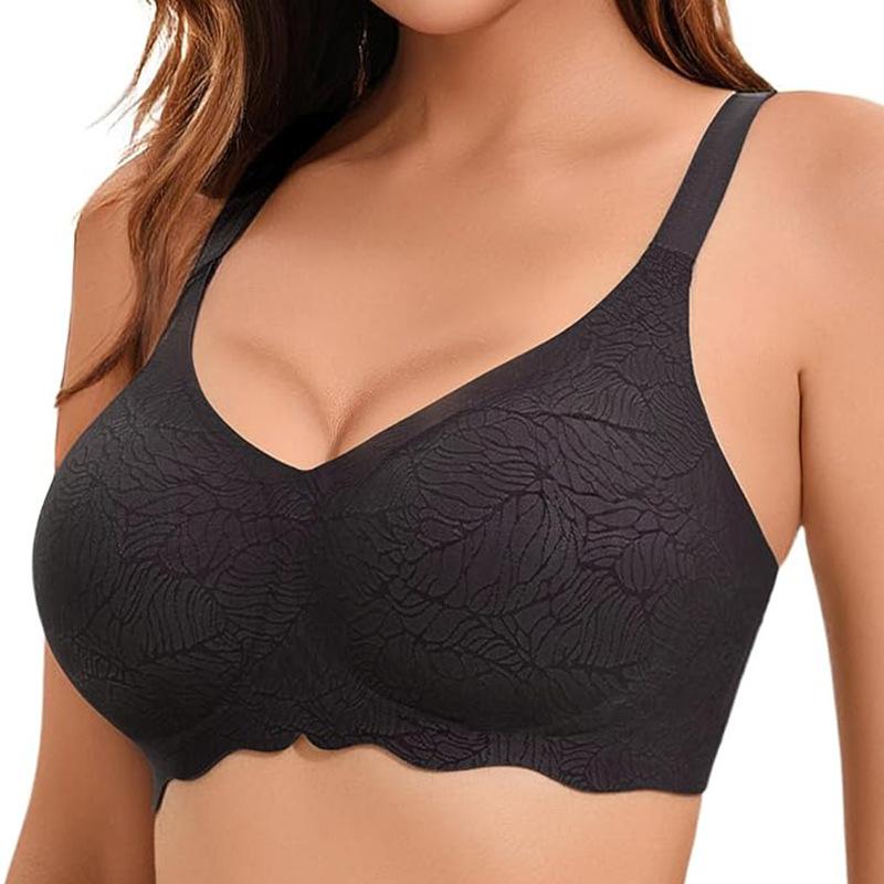 

3D Трехмерный крой Приятный к коже Высокоэластичный Бюстгальтер Бесшовное Белье без косточек для большой груди и боковых частей груди M серый