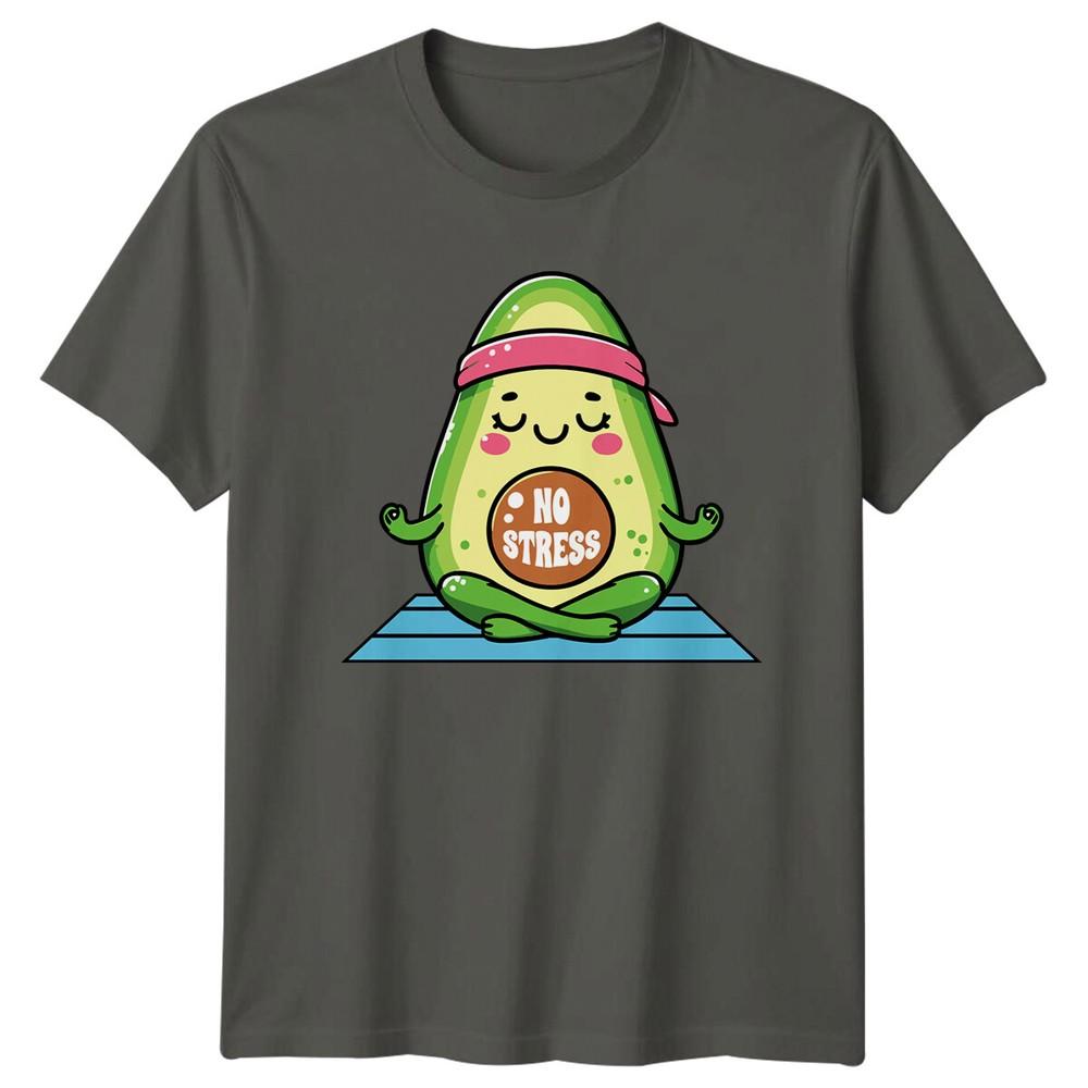 Yoga Avocado No Stress Cartoon Fitness TShirt S