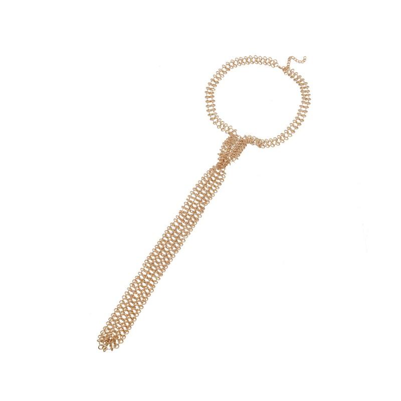 Boho Layered Long Chain Necklace With Hollow Geometric Pendant Zinc Alloy Gold Black Fall 2025 Womens Fashion Jewelry Gold
